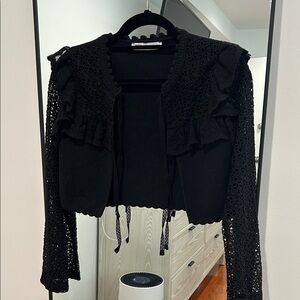 Zara Black Crochet Cardigan